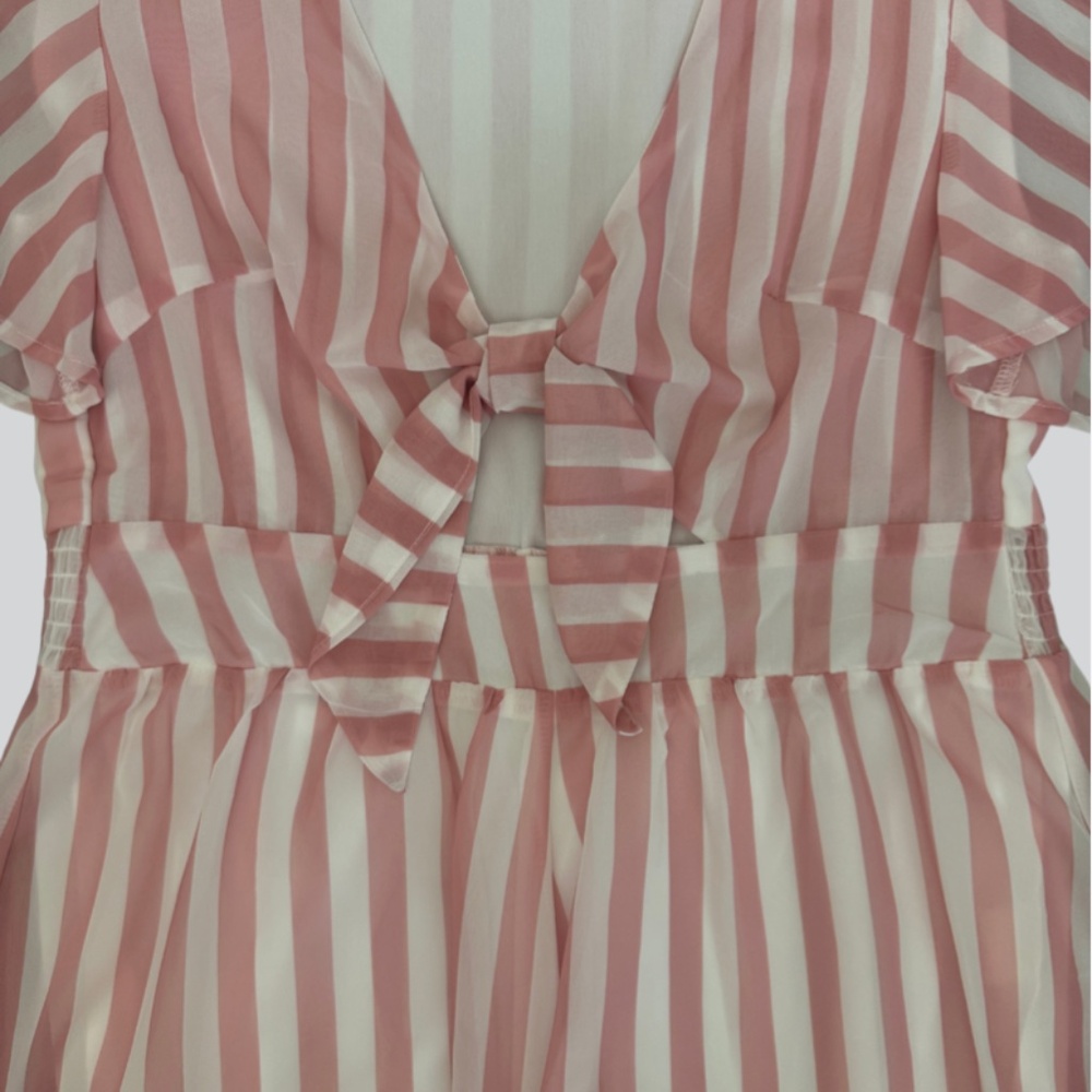 NWOT Pink Lily “Love for a Lifetime” Striped Romper - Picture 4 of 6